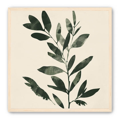 Dark green leaves on cream
