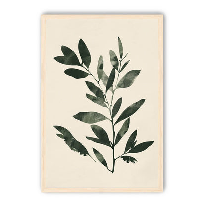 Dark green leaves on cream