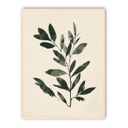 Dark green leaves on cream