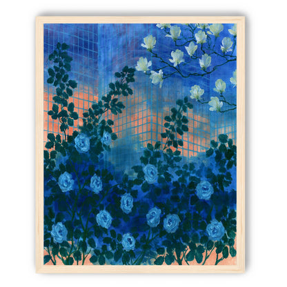 Roses climbing the grid