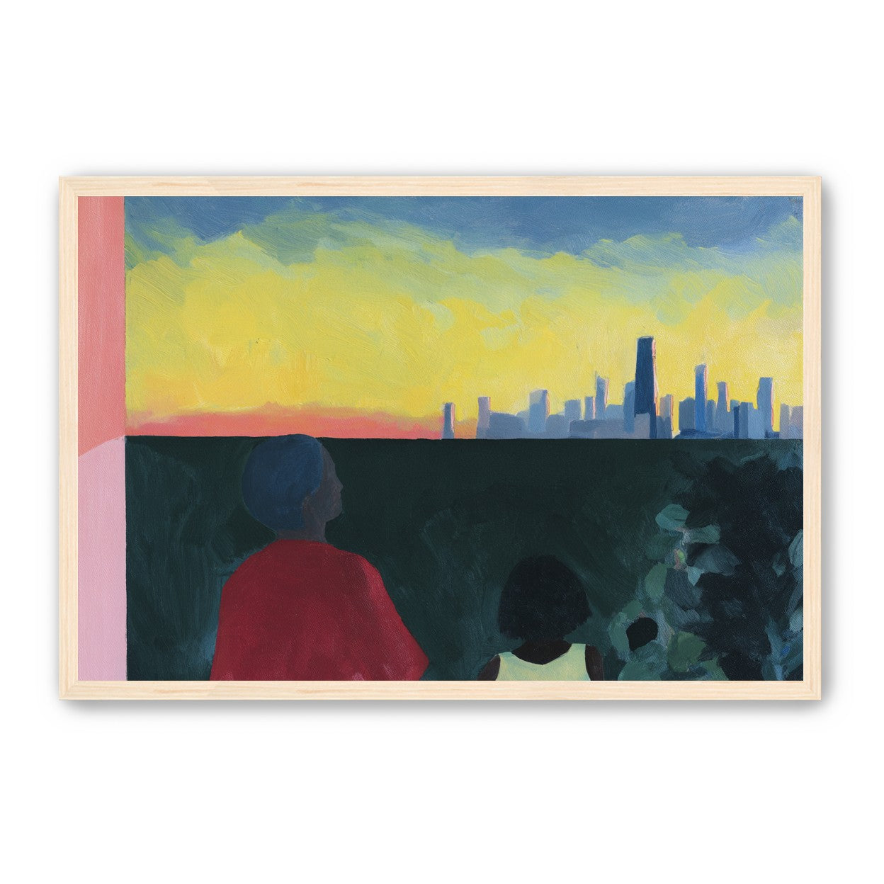 Yellow sky over the skyline