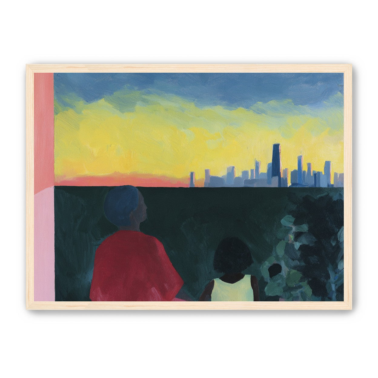 Yellow sky over the skyline