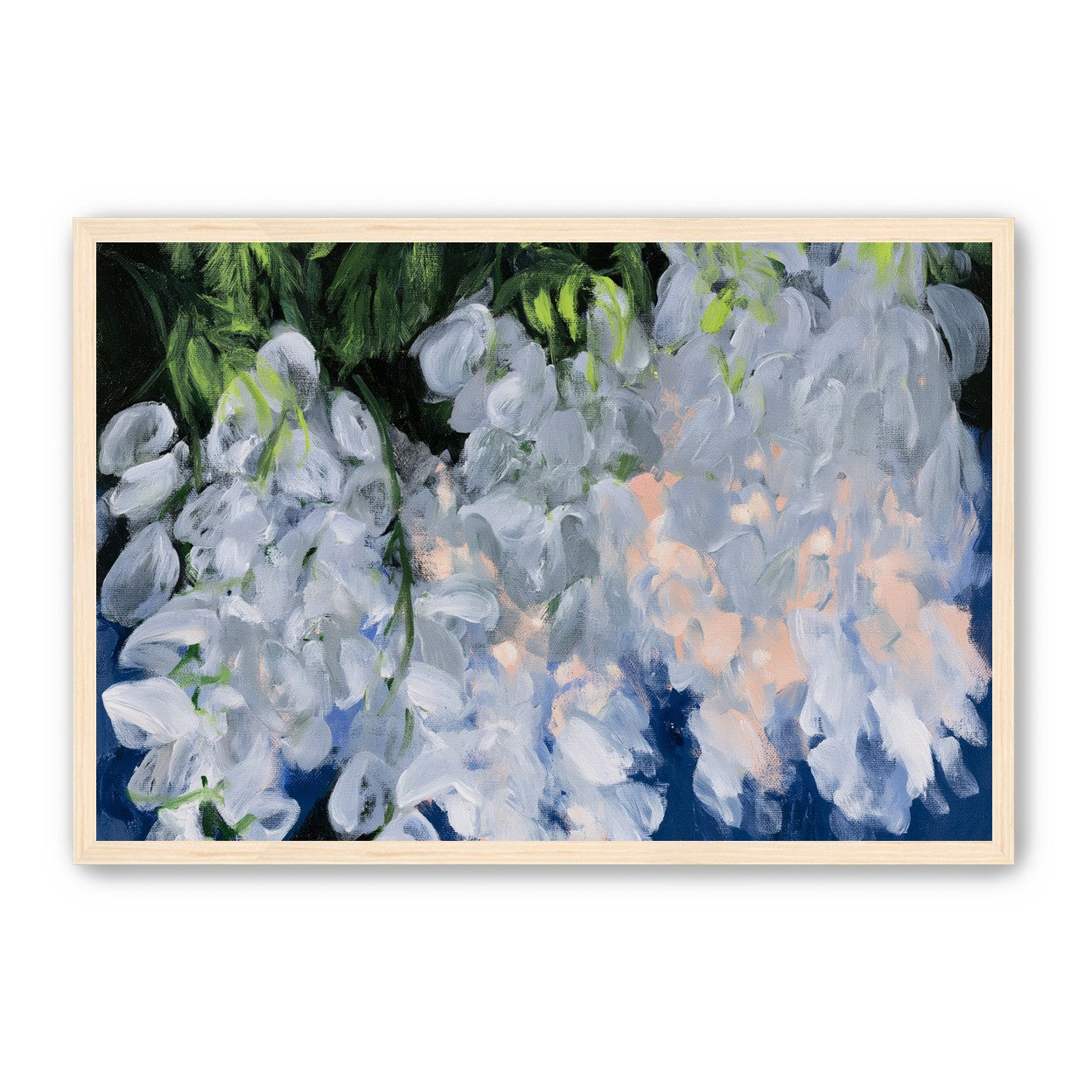 White blooms in blue shade