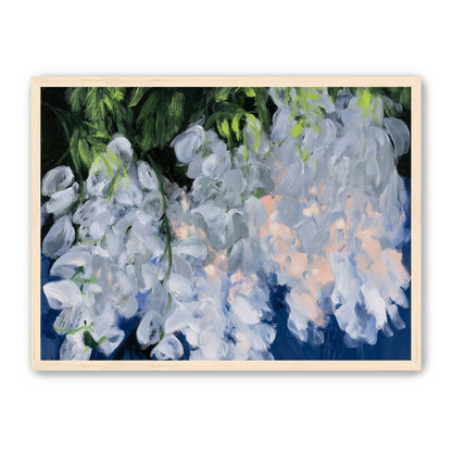 White blooms in blue shade