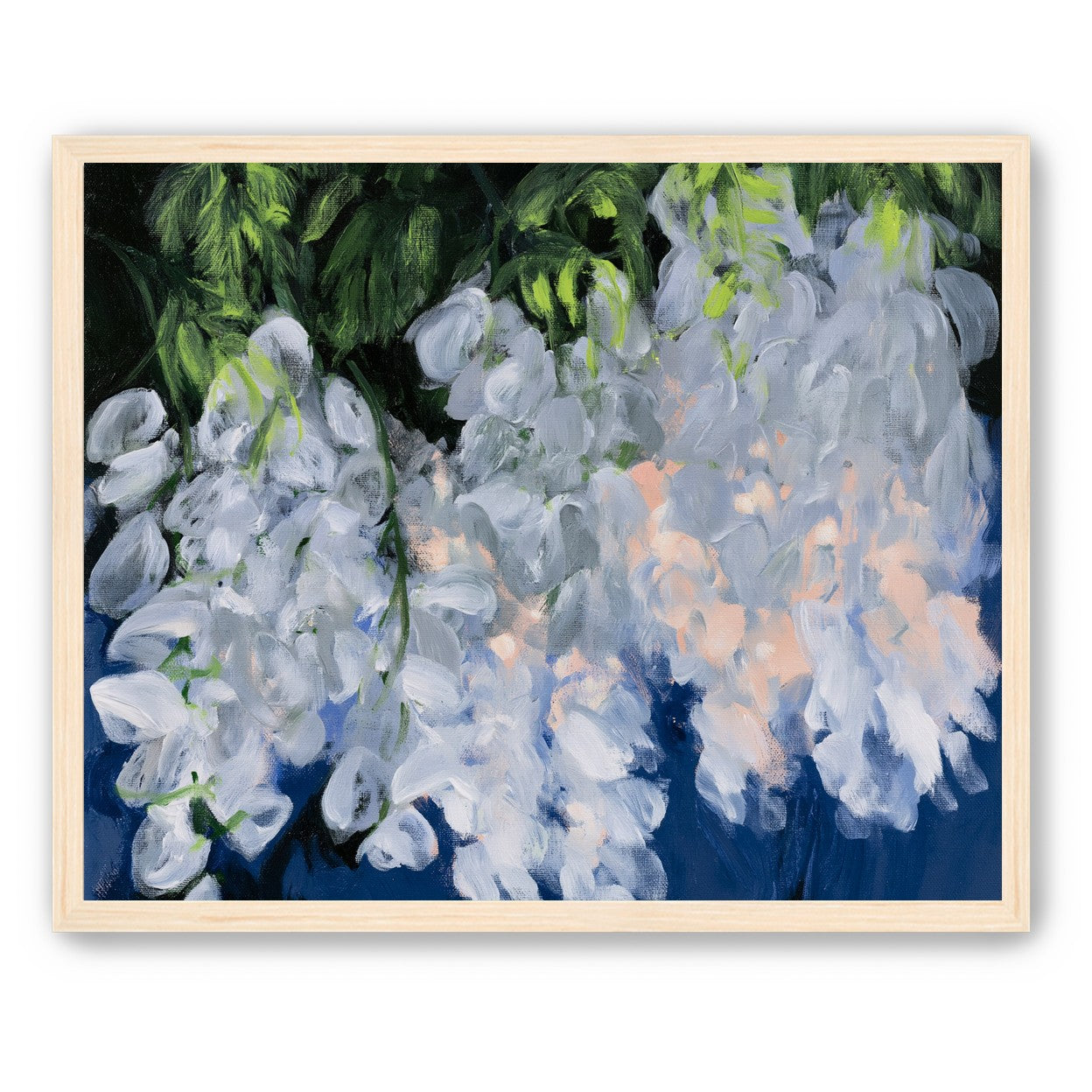 White blooms in blue shade
