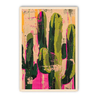 Cacti within pink drips