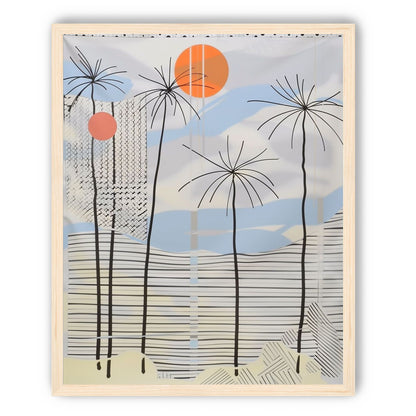 Two suns over striped hills