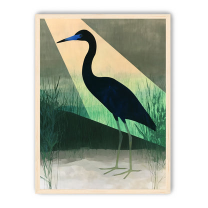 Blue beak in green light