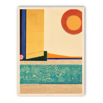Red sun over turquoise water