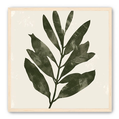 Still branch on pale paper