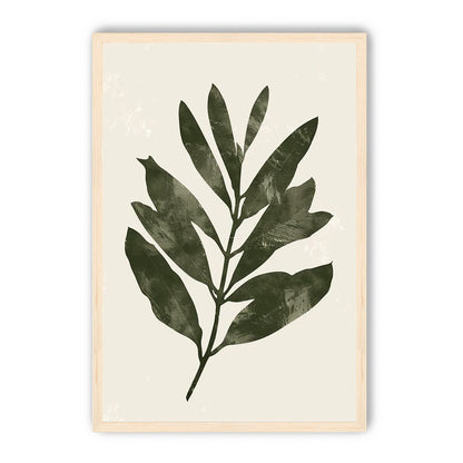 Still branch on pale paper