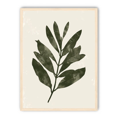 Still branch on pale paper