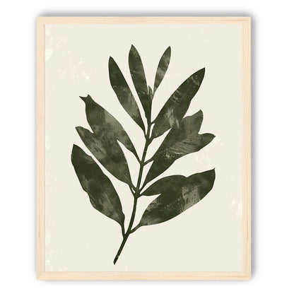 Still branch on pale paper