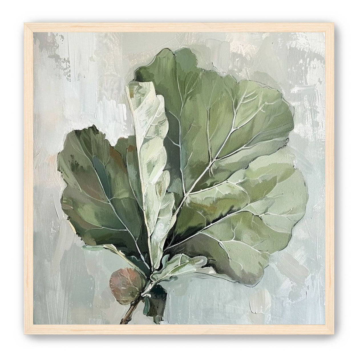 Green leaves in pale wash