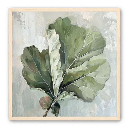 Green leaves in pale wash