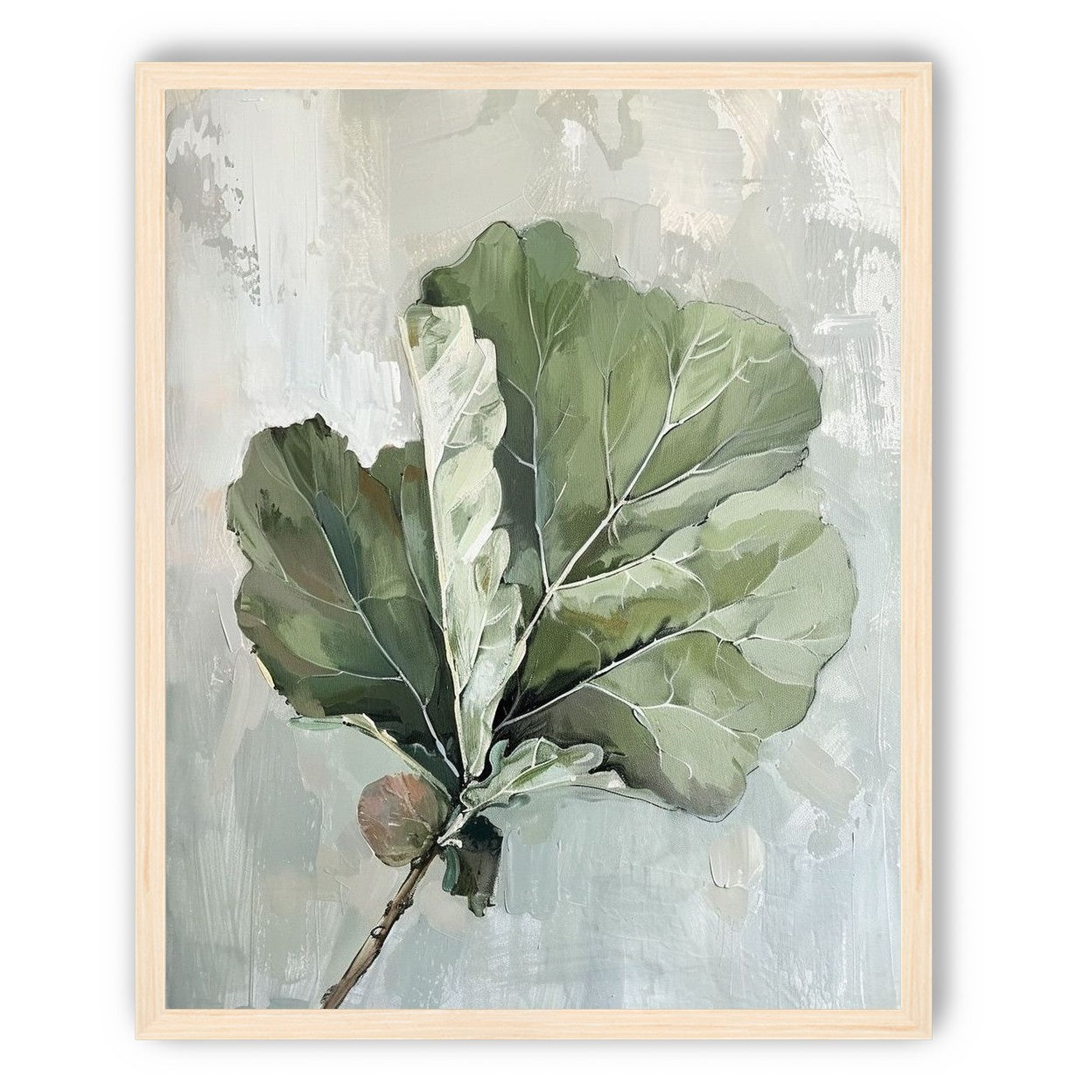 Green leaves in pale wash