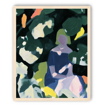 Figure in garden shadows