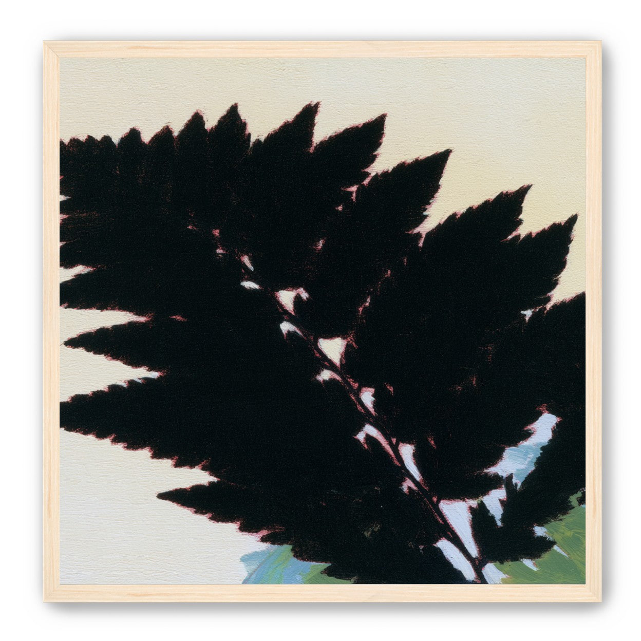 Black leaves on pale ground