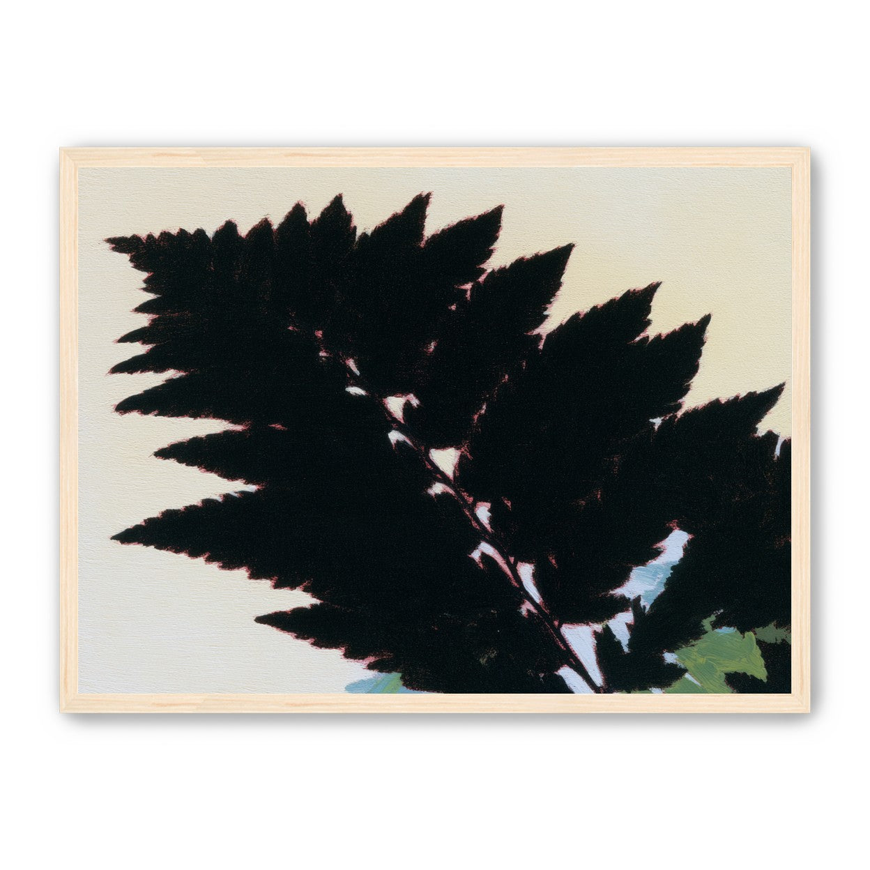 Black leaves on pale ground
