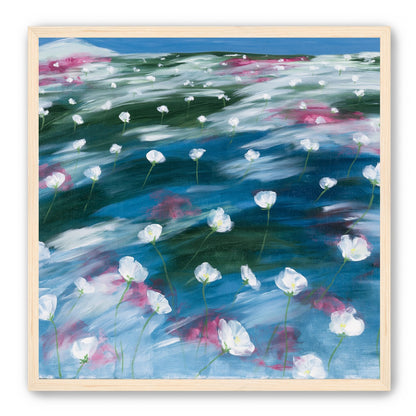 White flowers in windblown hills