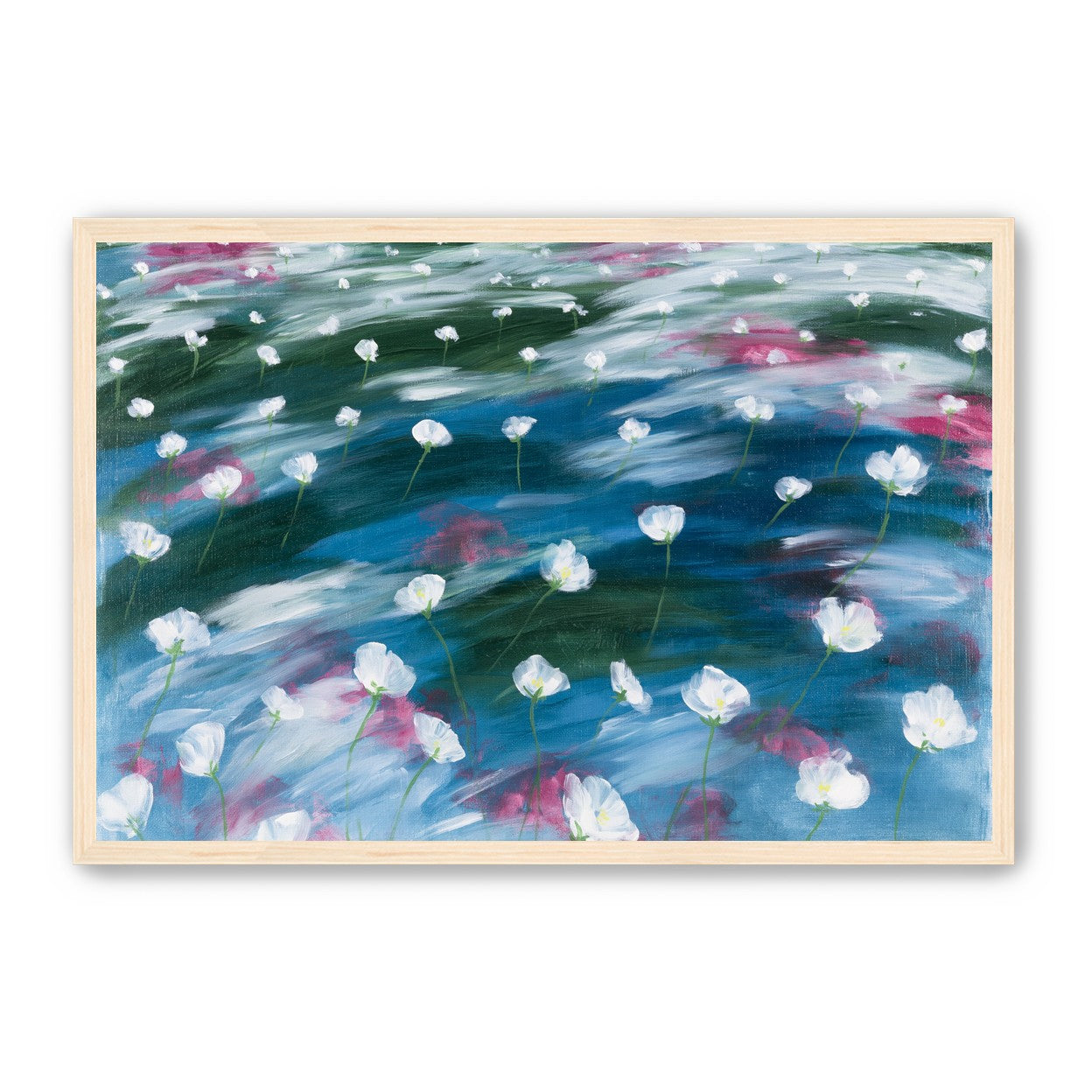White flowers in windblown hills