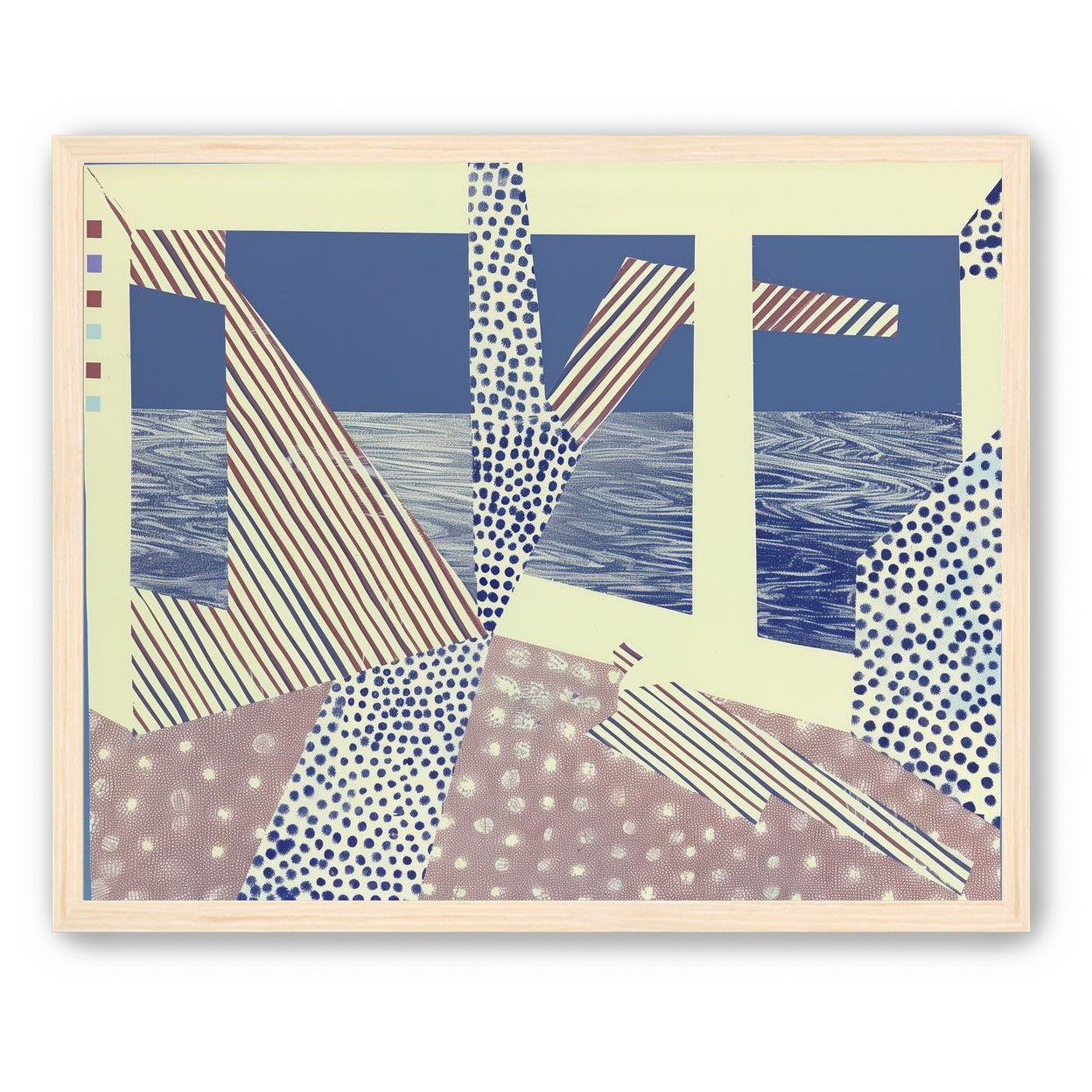 Stripes cut through dots