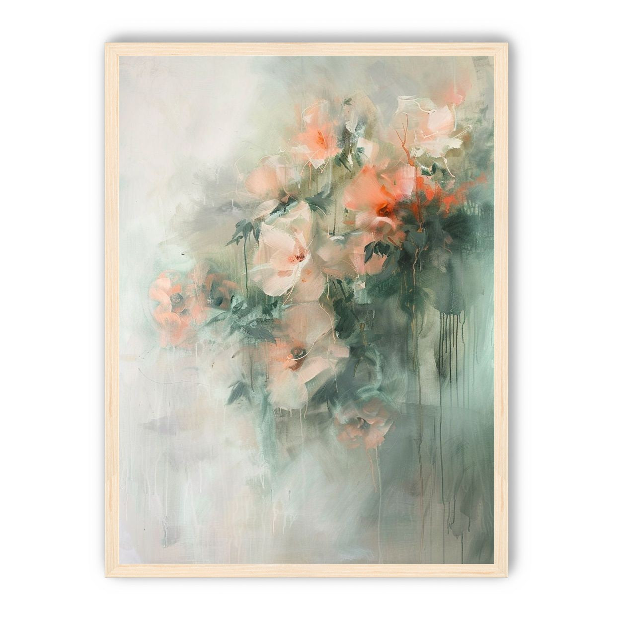 Pale flowers within the mist