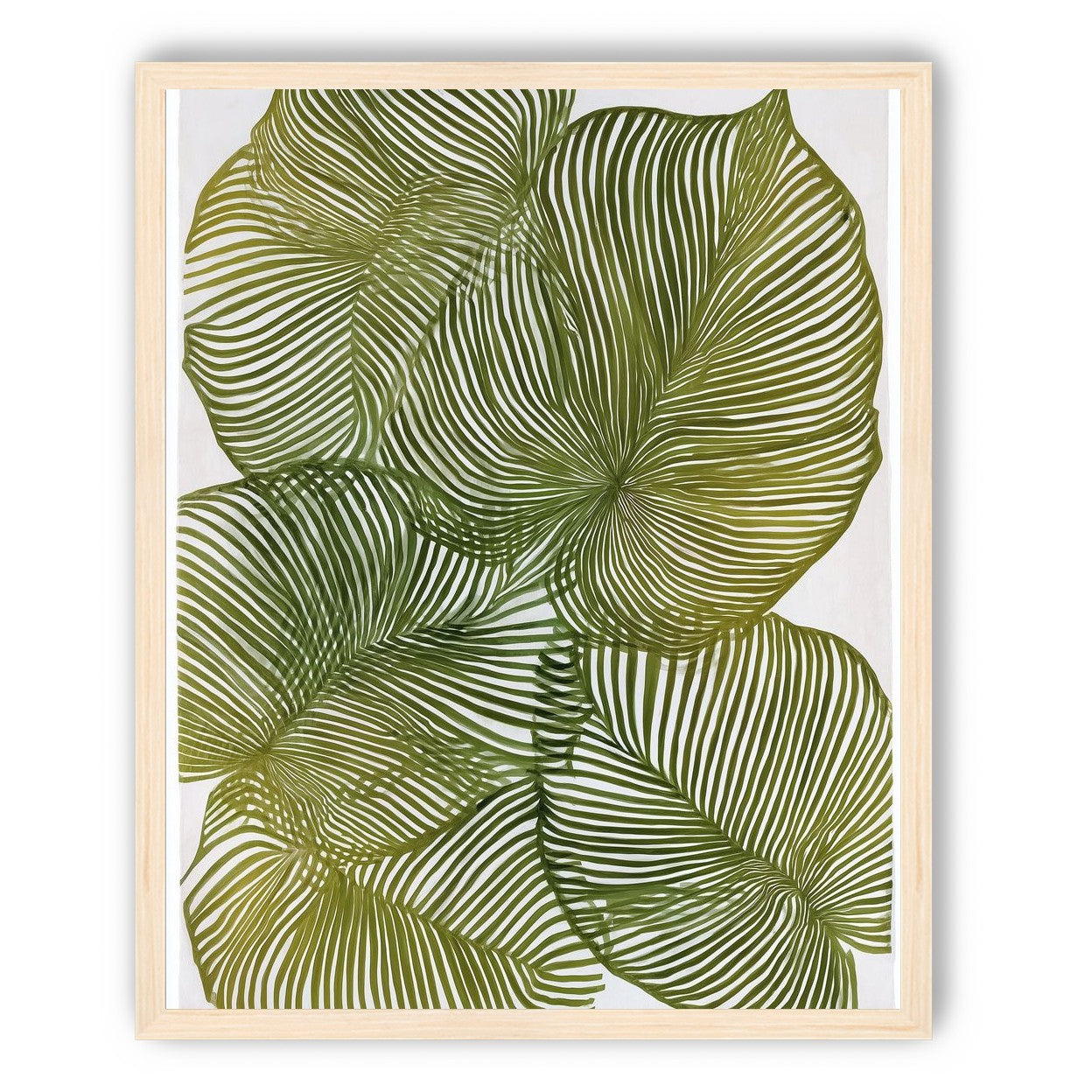 Palm leaves pressed together
