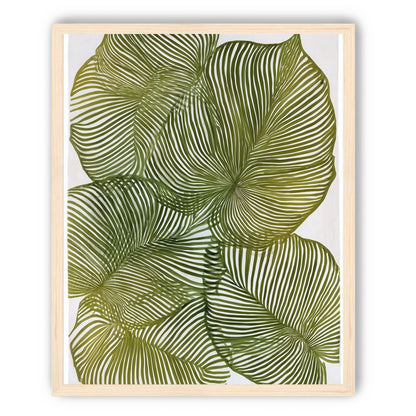 Palm leaves pressed together