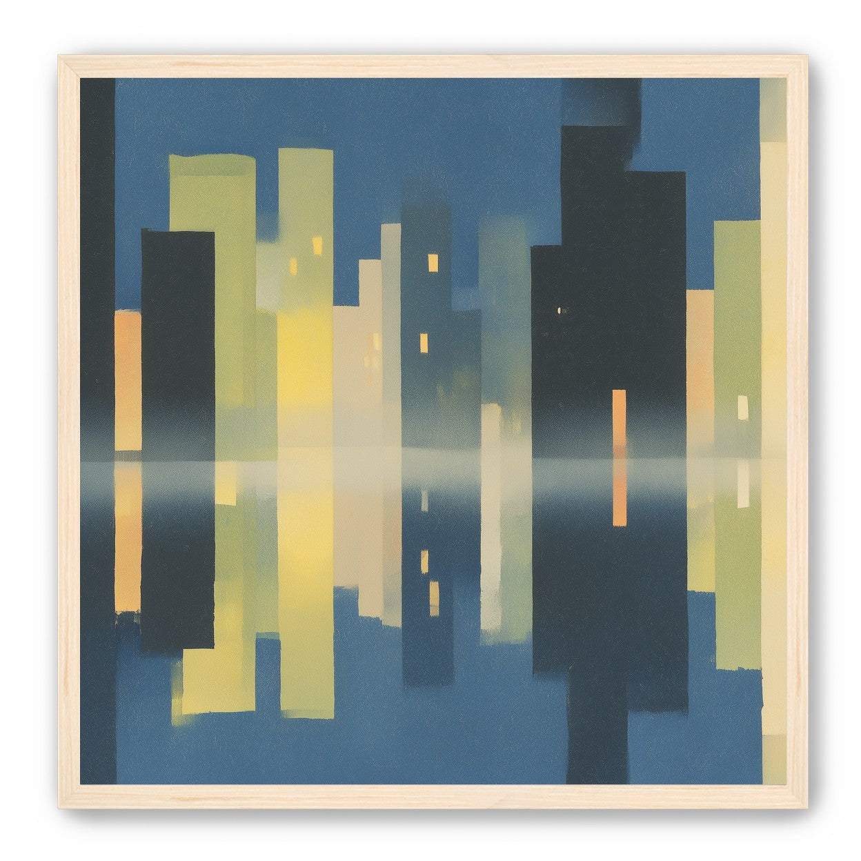 Night towers in still water