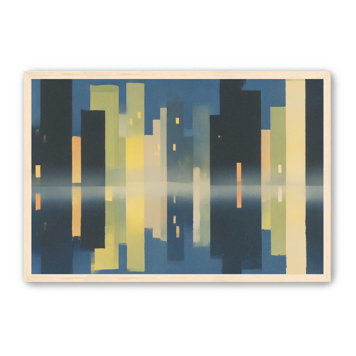 Night towers in still water