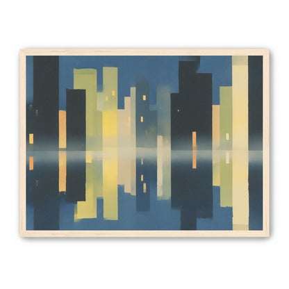 Night towers in still water