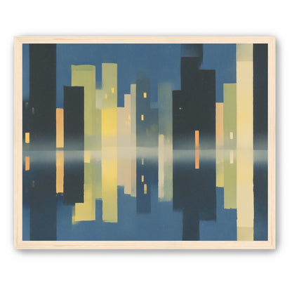 Night towers in still water