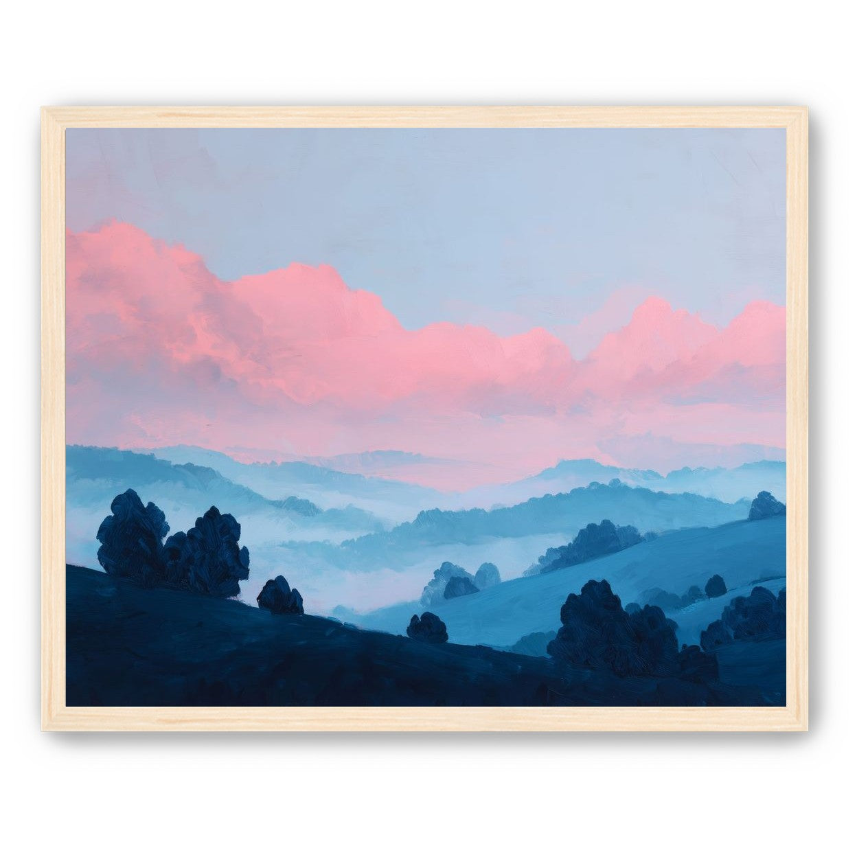 Pink Cloud Band Over Blue Ridges