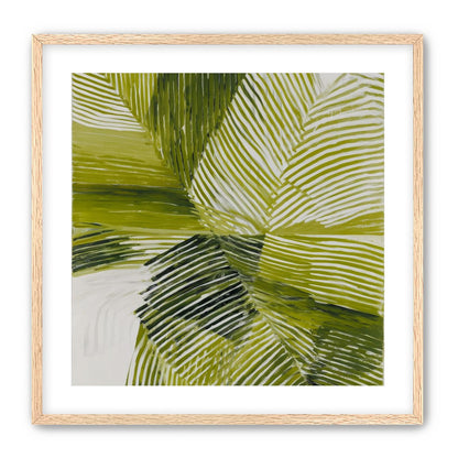 Green bands crossing white ground