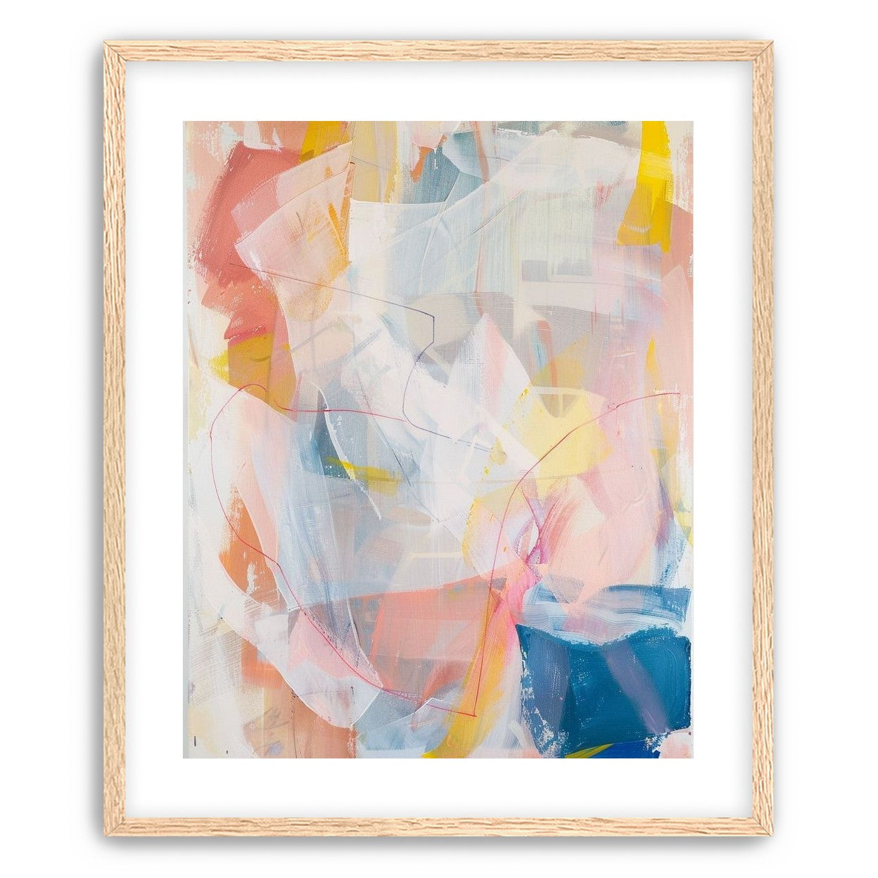 Non-Representational: Pale layers with a red loop