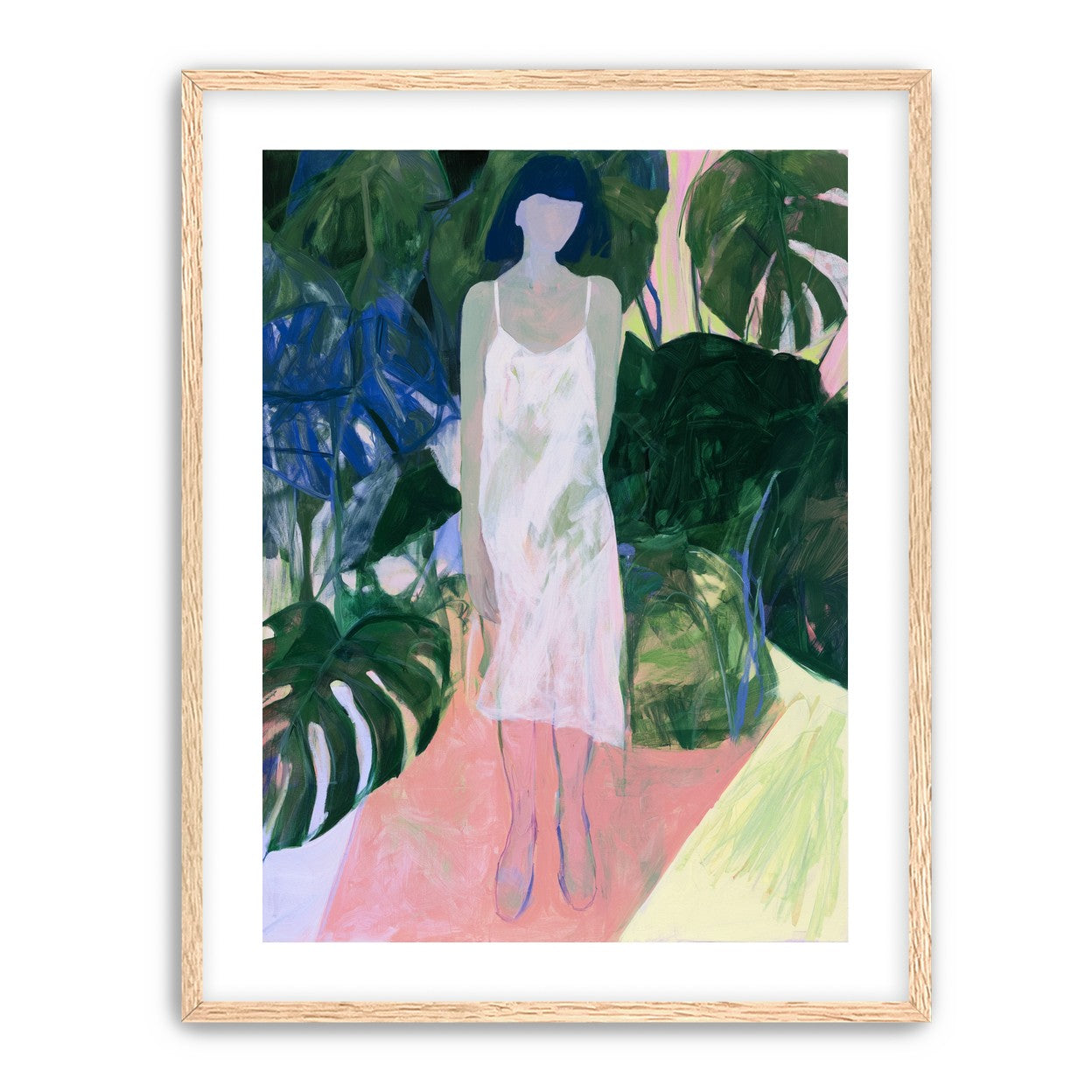 White slip in green shade