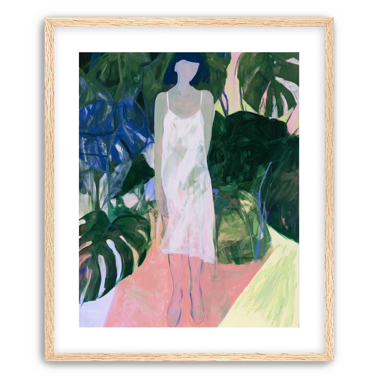 White slip in green shade