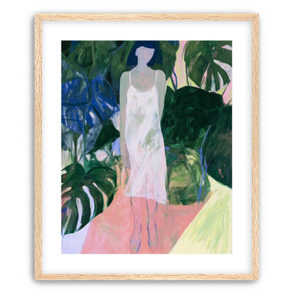 White slip in green shade