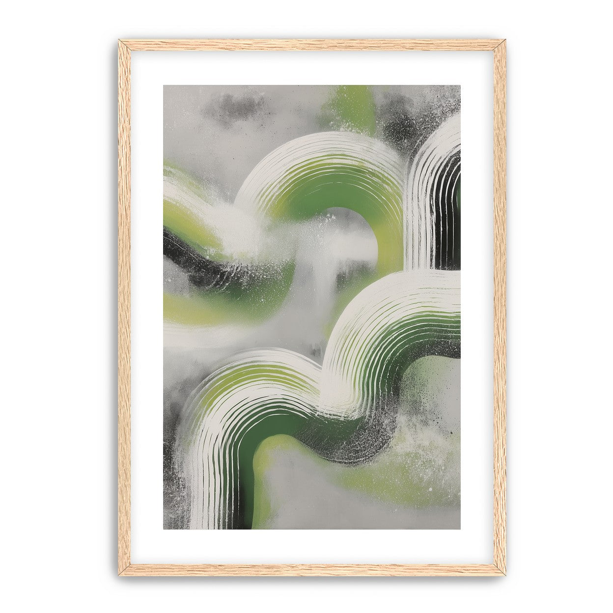 White arcs in green haze