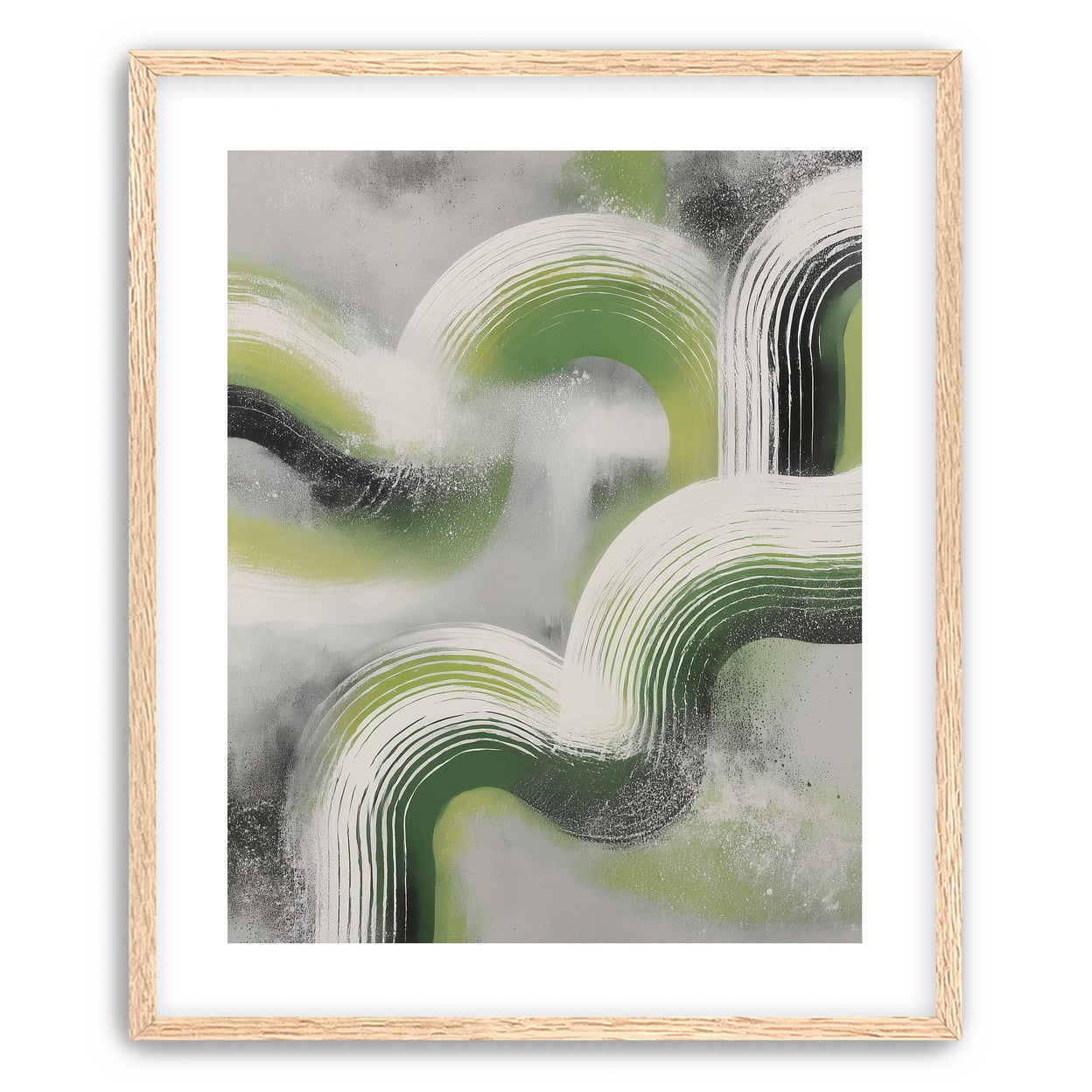 White arcs in green haze