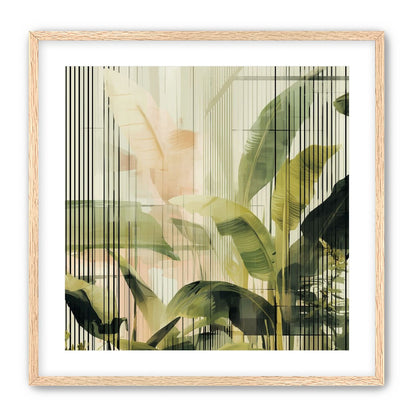 Green leaves in peach light