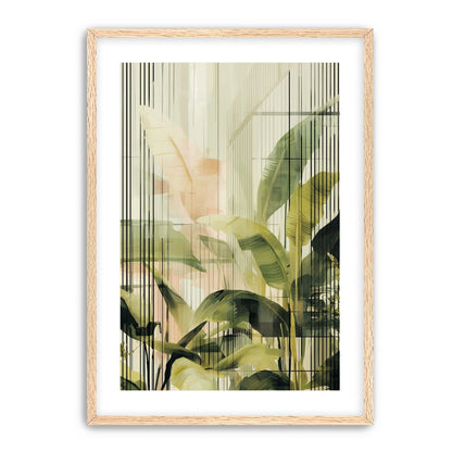 Green leaves in peach light