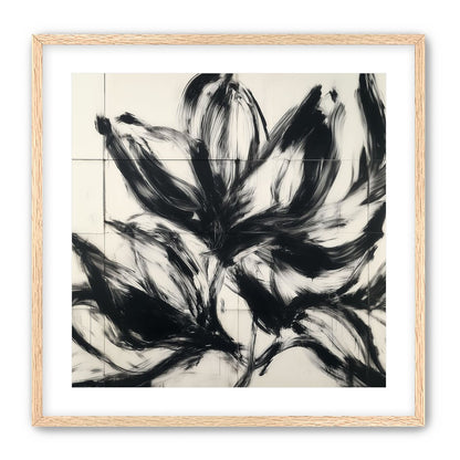 Black petals on pale grid
