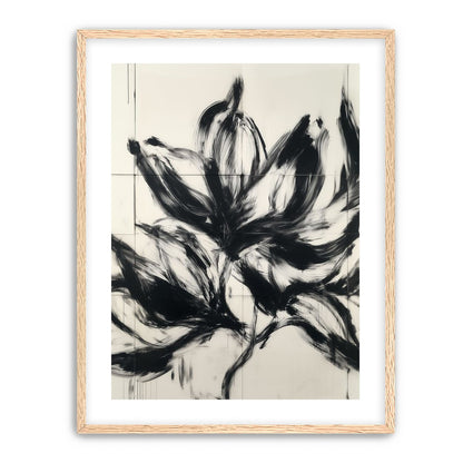 Black petals on pale grid