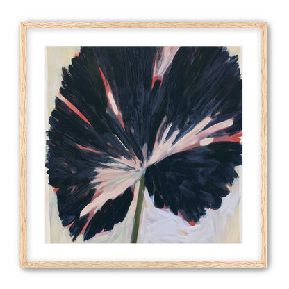 Dark petals across pale ground