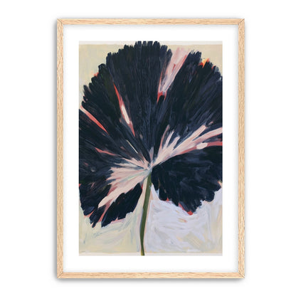 Dark petals across pale ground