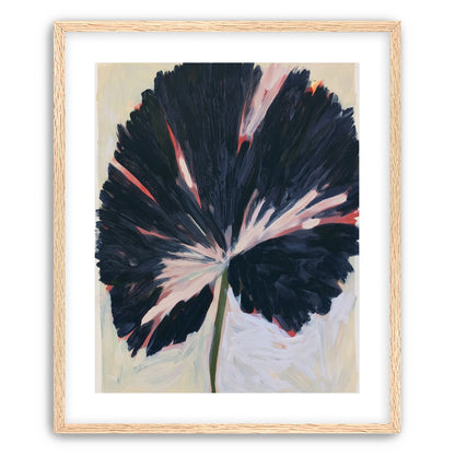Dark petals across pale ground