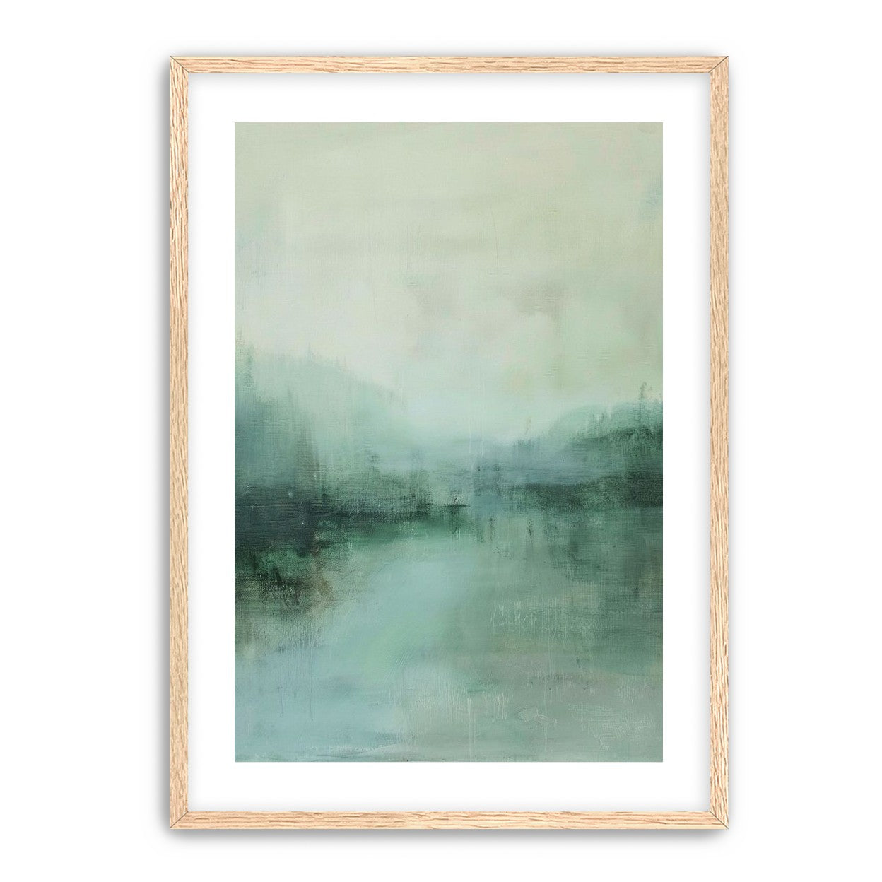 Misty harbor with boats