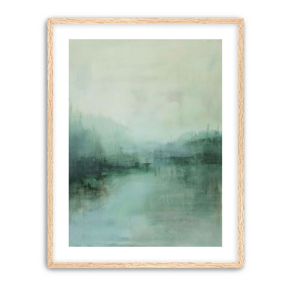 Misty harbor with boats